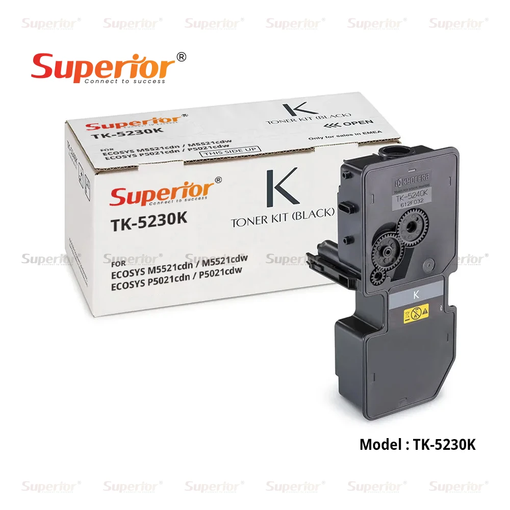 Superior TK-5230K Black High Yield Compatible Toner Cartridge – For Kyocera ECOSYS M5521cdn / M5521cdw, ECOSYS P5021cdn / P5021cdw